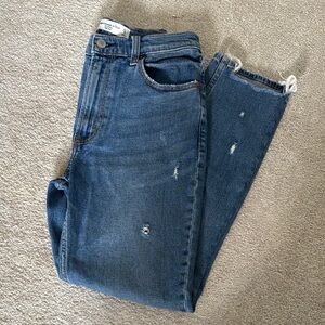 ABERCROMBIE & FITCH The Skinny High Rise Blue Distressed Jeans Size 25R